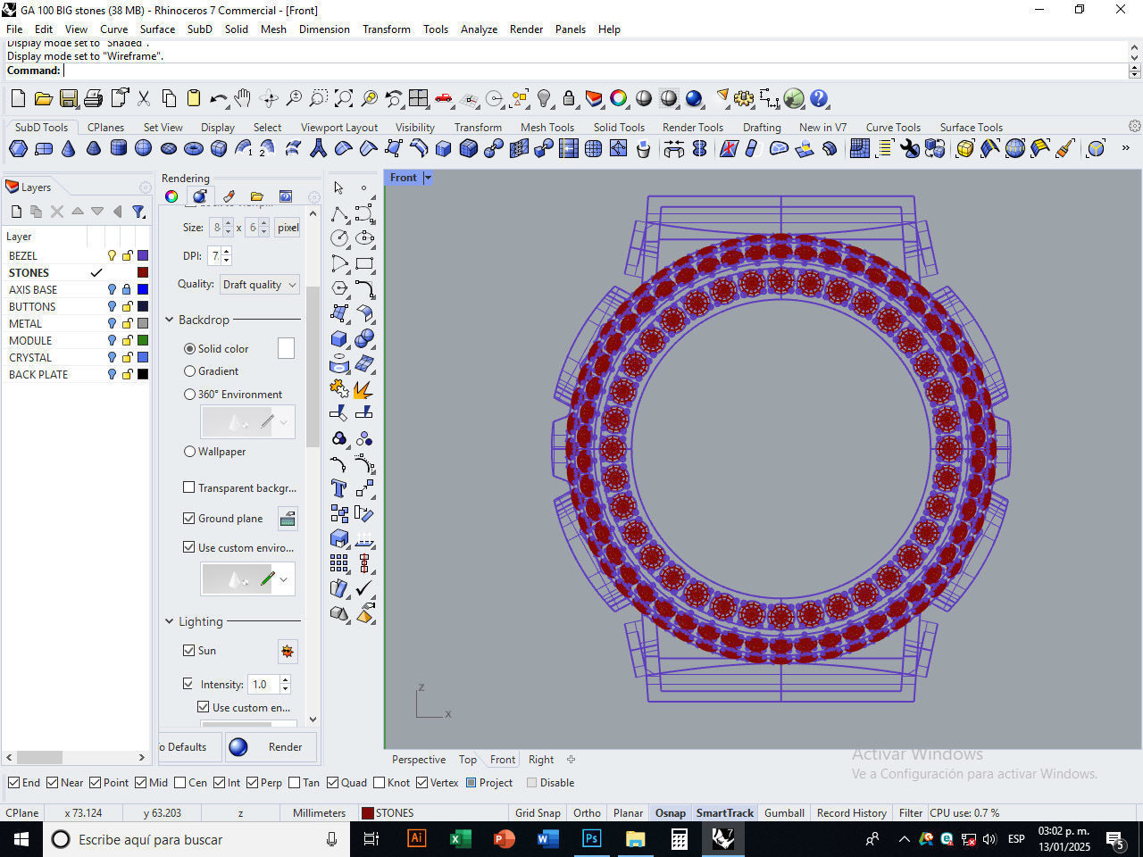 Watch Bezel Case GA 100 3D print model_18