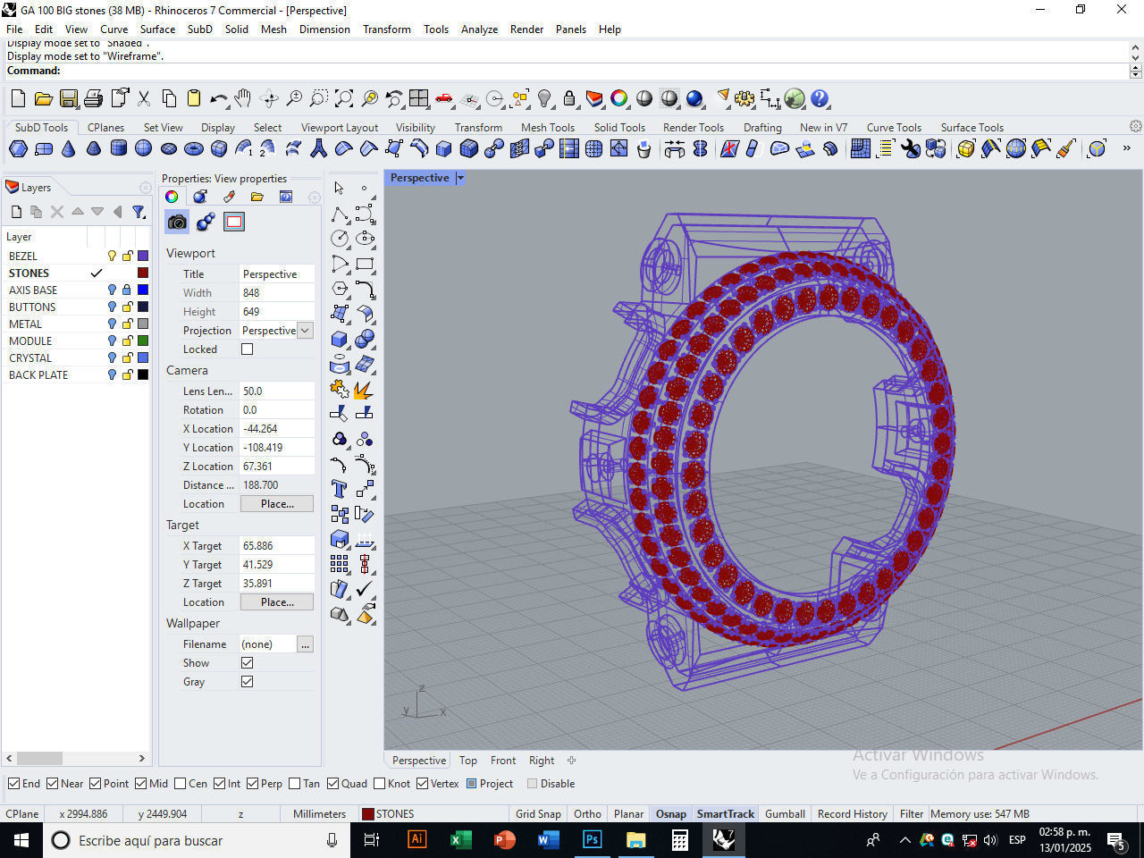 Watch Bezel Case GA 100 3D print model_14