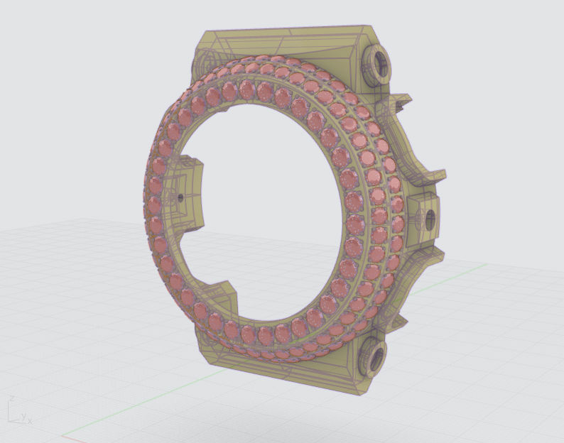 Watch Bezel Case GA 100 3D print model_9
