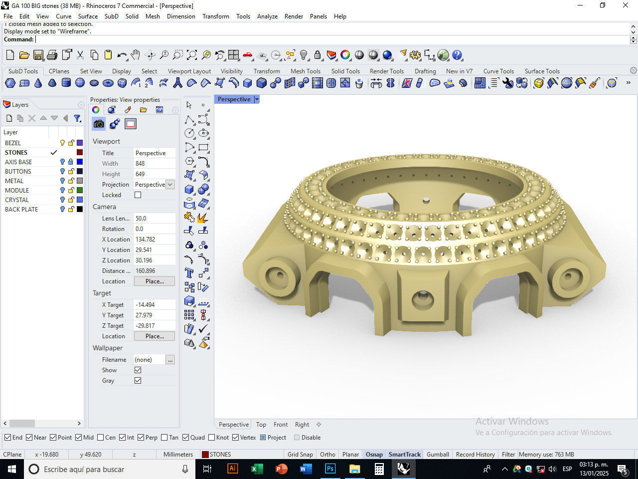 Watch Bezel Case GA 100 3D print model_21