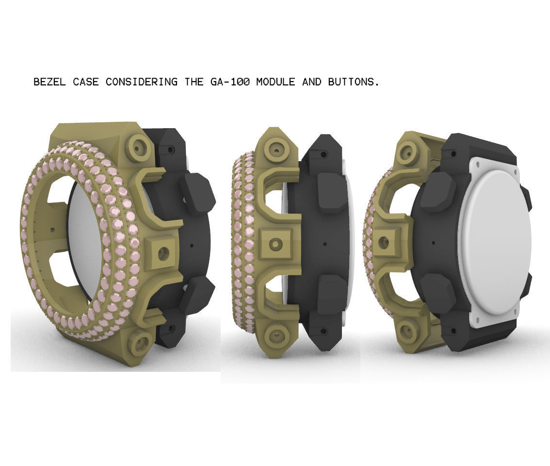 Watch Bezel Case GA 100 3D print model_1