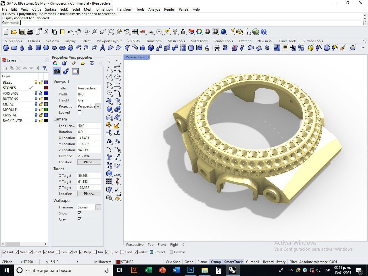 Watch Bezel Case GA 100 3D print model_19
