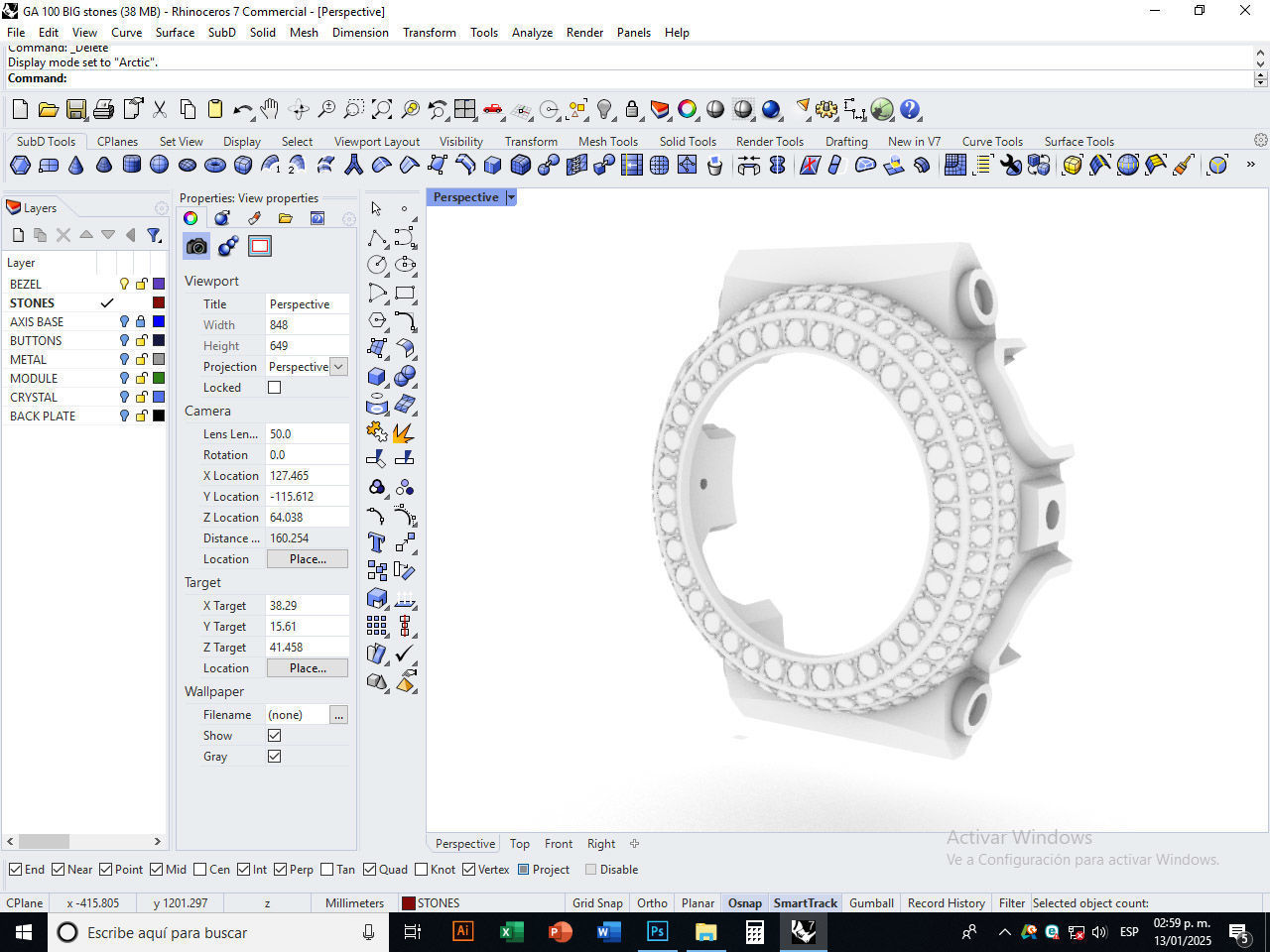 Watch Bezel Case GA 100 3D print model_23