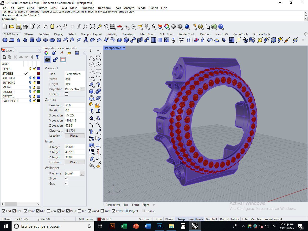 Watch Bezel Case GA 100 3D print model_13