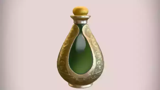 ornate glass perfume bottle