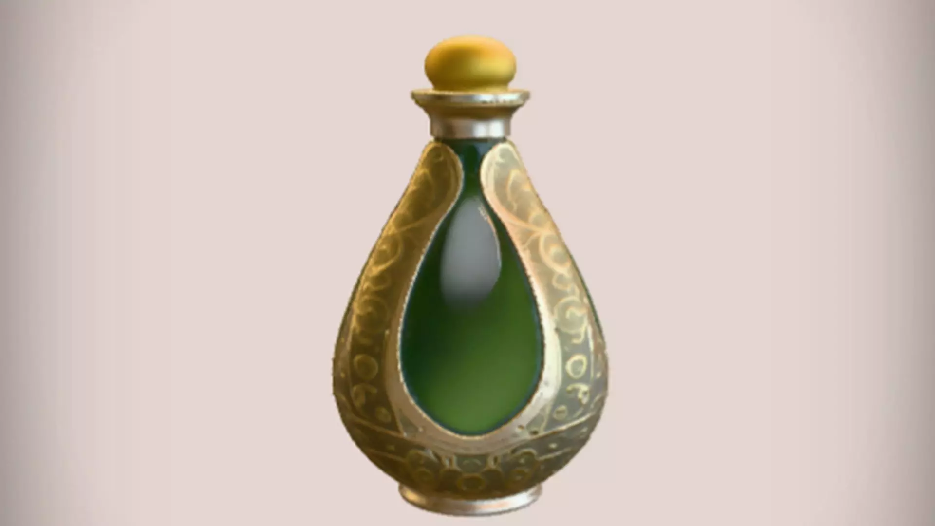 ornate glass perfume bottle 3D model_0