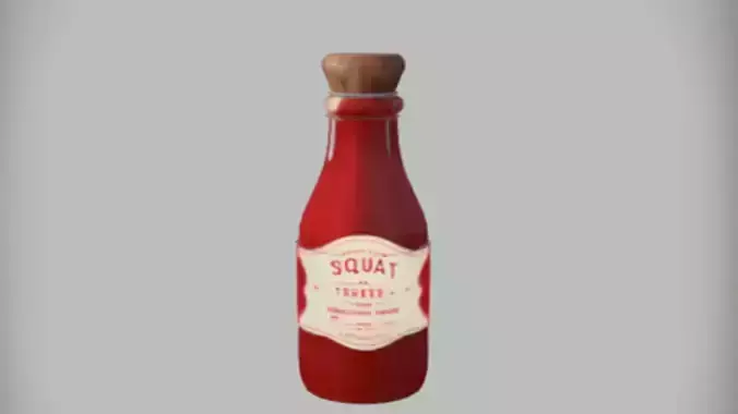 ketchup bottle 3D Game Ready Model