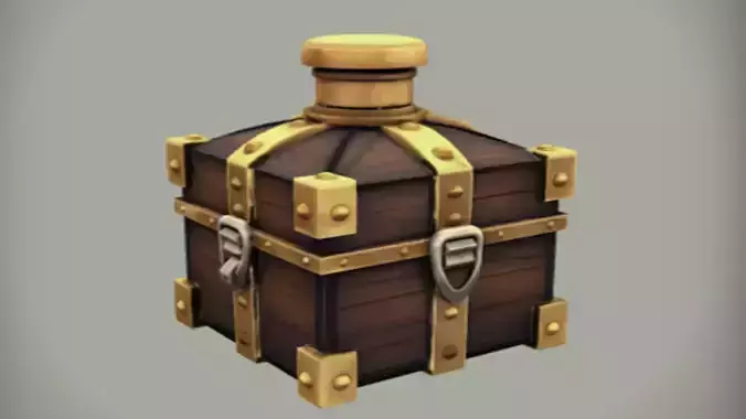 intricate wooden treasure chest