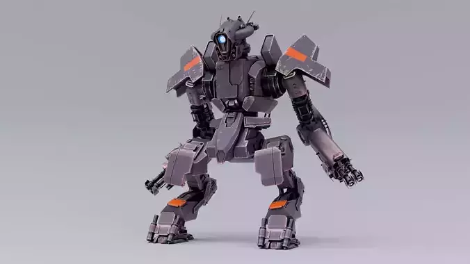MECHA WARRIOR RIGGING 3D model