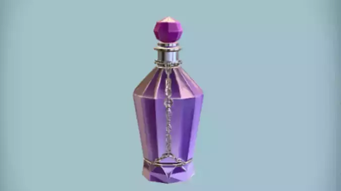 Elegant purple perfume bottle
