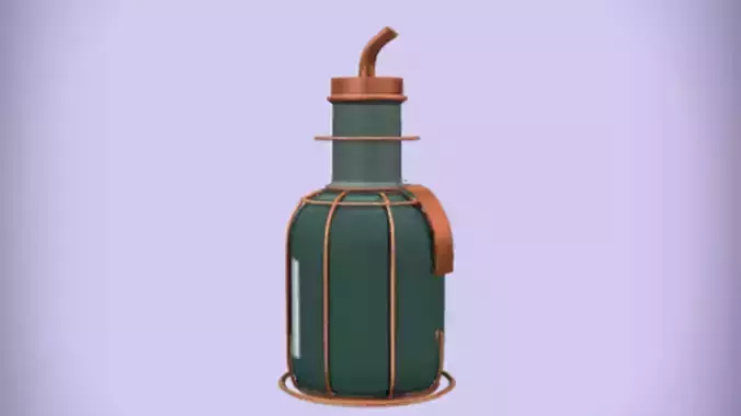 decorative glass bottle with dispenser 3D model