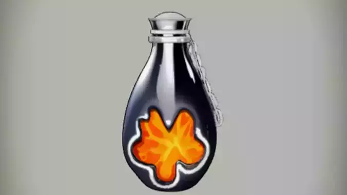 Decorative bottle with fire design 3D model