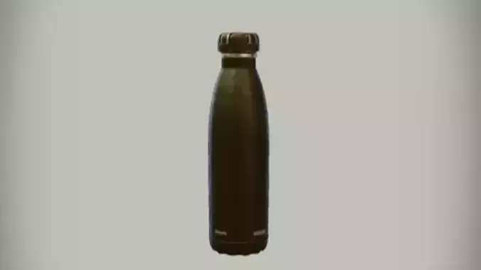 black stainless steel water bottle 3D model