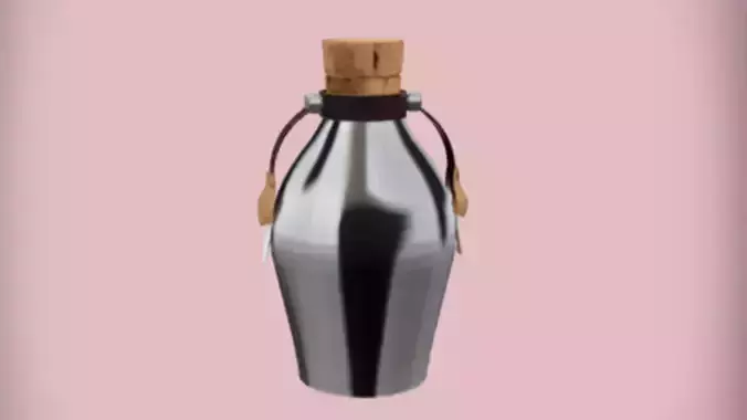 Metallic canteen with cork stopper