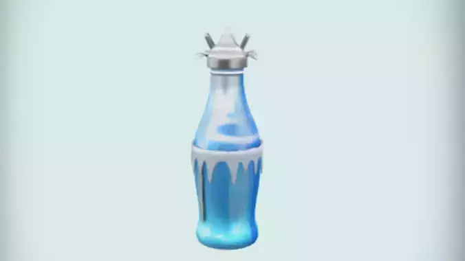 icy blue bottle 3D Game Ready Model