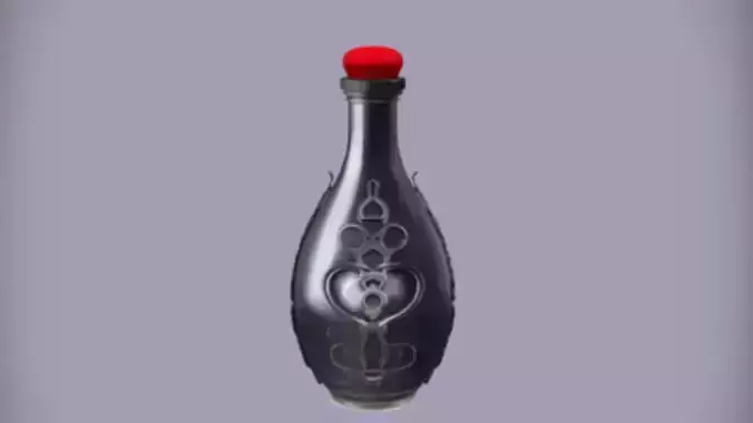 decorative glass bottle with liquid inside 3D model