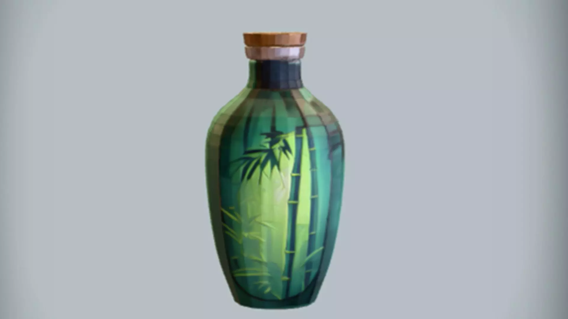 decorative bamboo-themed bottle   3D Game Ready Model 3D model_0