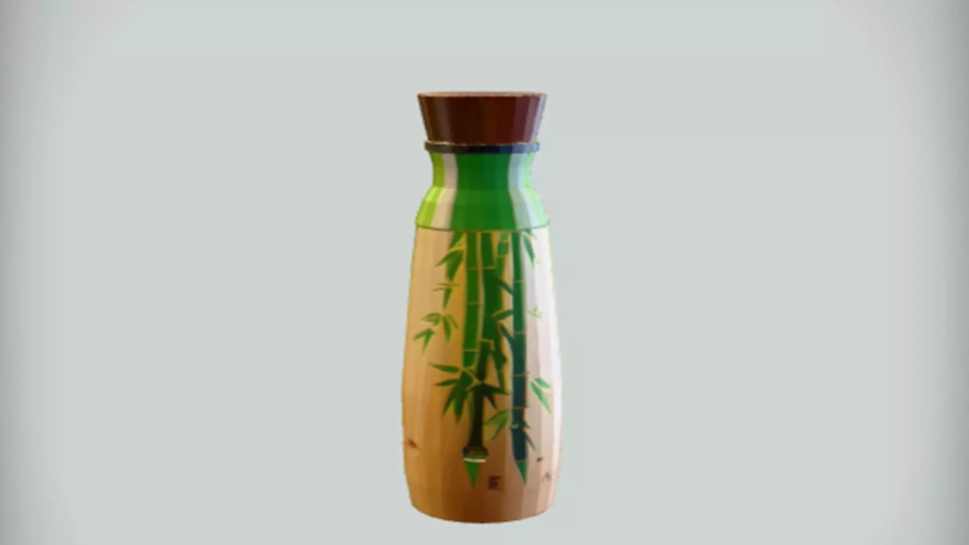 decorative bamboo-themed bottle 3D Game Ready Model 3D model_0