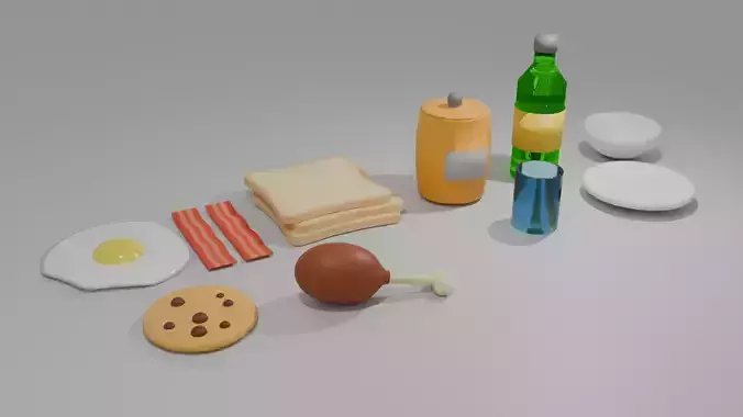 Low Poly Kitchen Set Packs