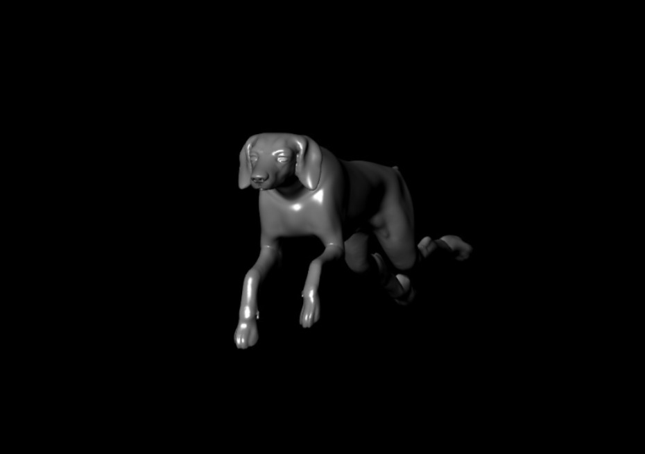 3D Running Dog Pose 3D Printable Model 3D print model_1