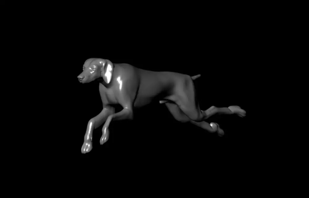 3D Running Dog Pose 3D Printable Model 3D print model_0
