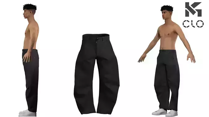 Denim Cargo Pants 3D Model Fashion Models Clo3D