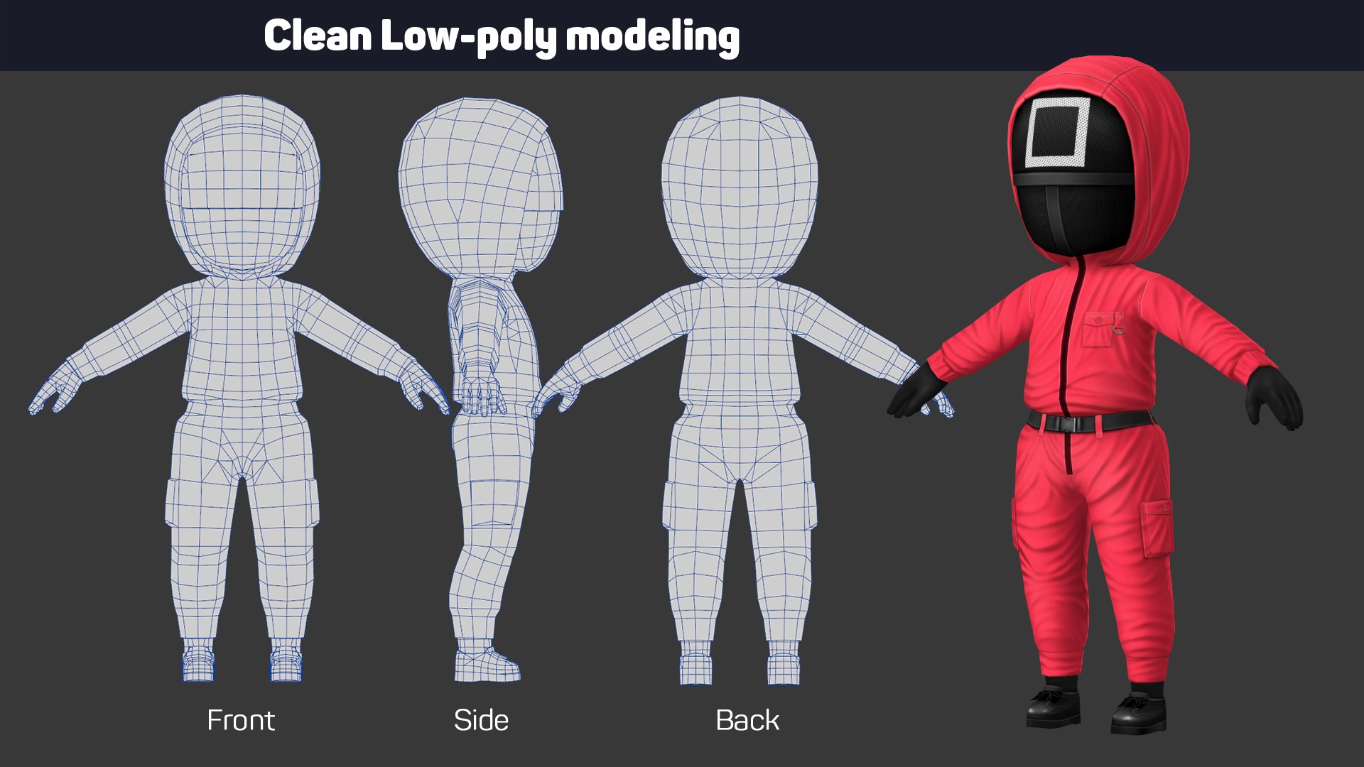 Soldier Squid Game - Outfit Customization Low-poly 3D model_2