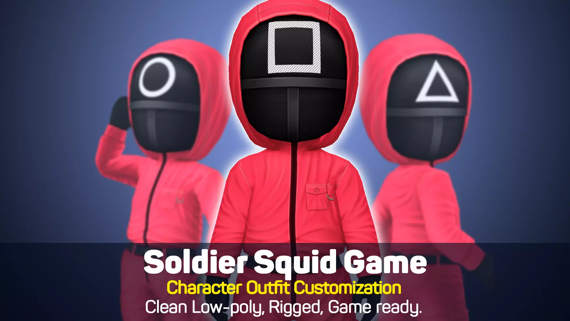 Soldier Squid Game - Outfit Customization Low-poly 3D model_0