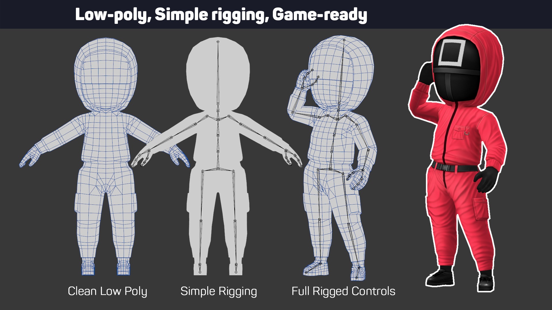 Soldier Squid Game - Outfit Customization Low-poly 3D model_1