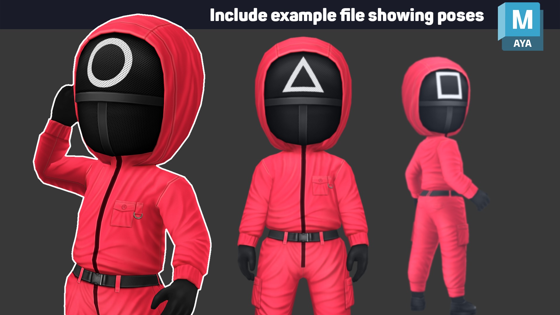Soldier Squid Game - Outfit Customization Low-poly 3D model_6