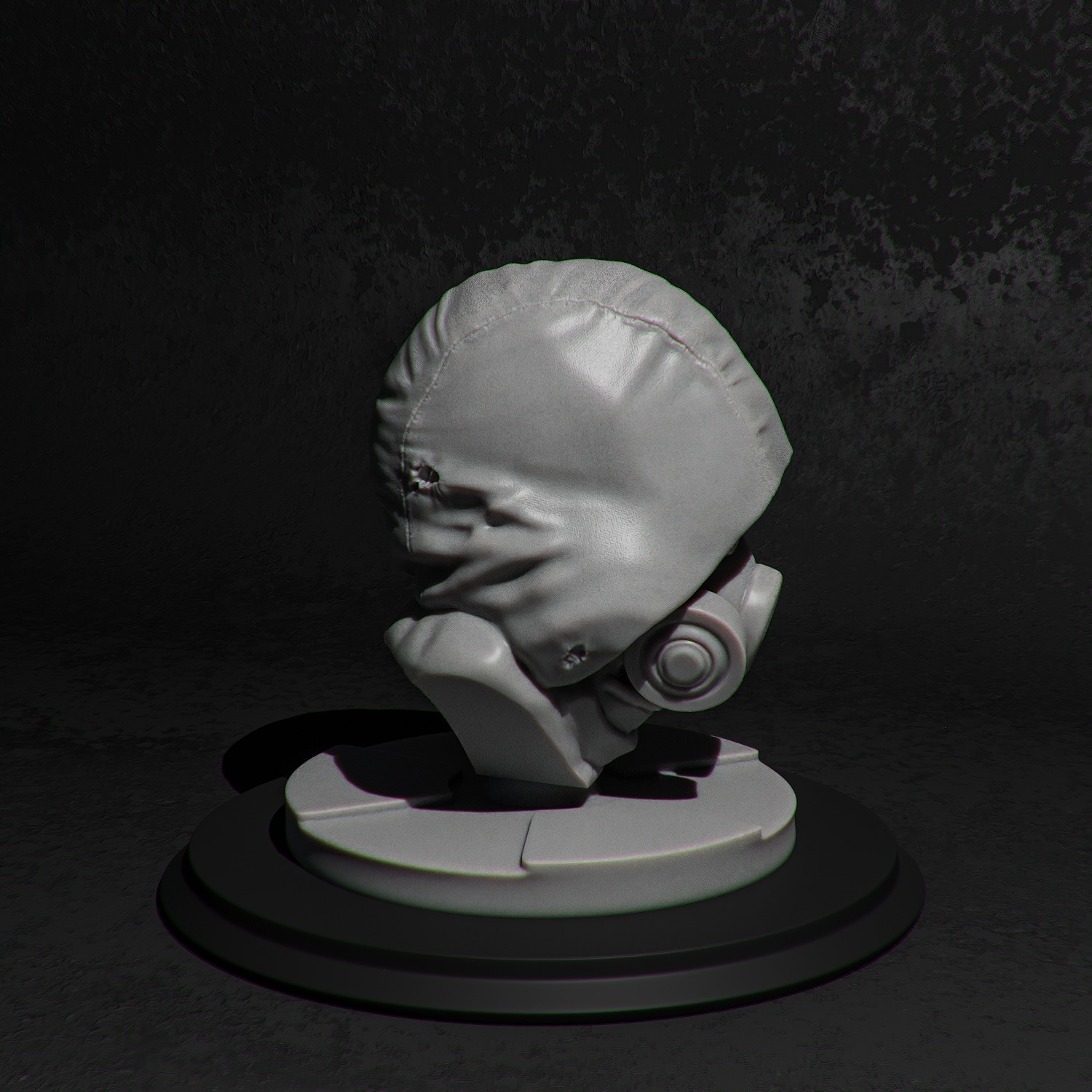 Stalker wearing a hood and gas mask 3D print model_5