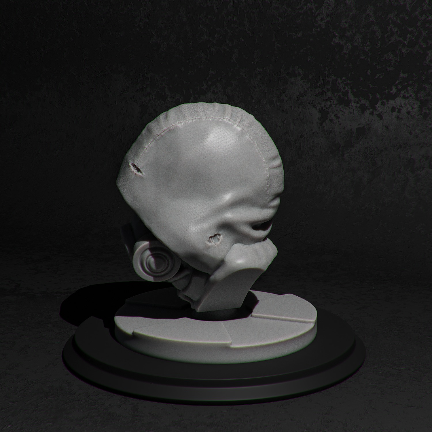 Stalker wearing a hood and gas mask 3D print model_3