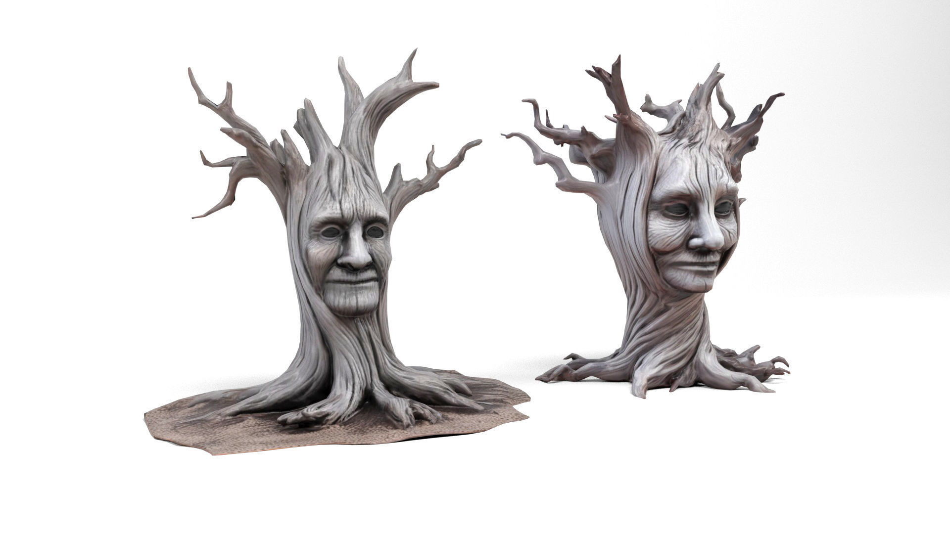 Mysterious trees Low-poly 3D model_1