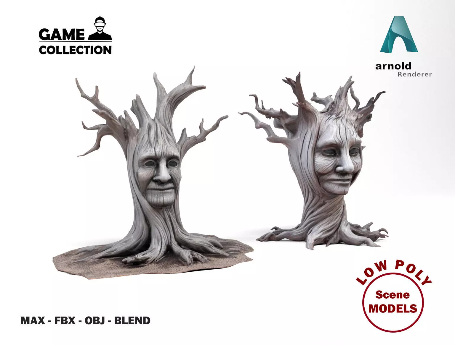 Mysterious trees Low-poly 3D model_0