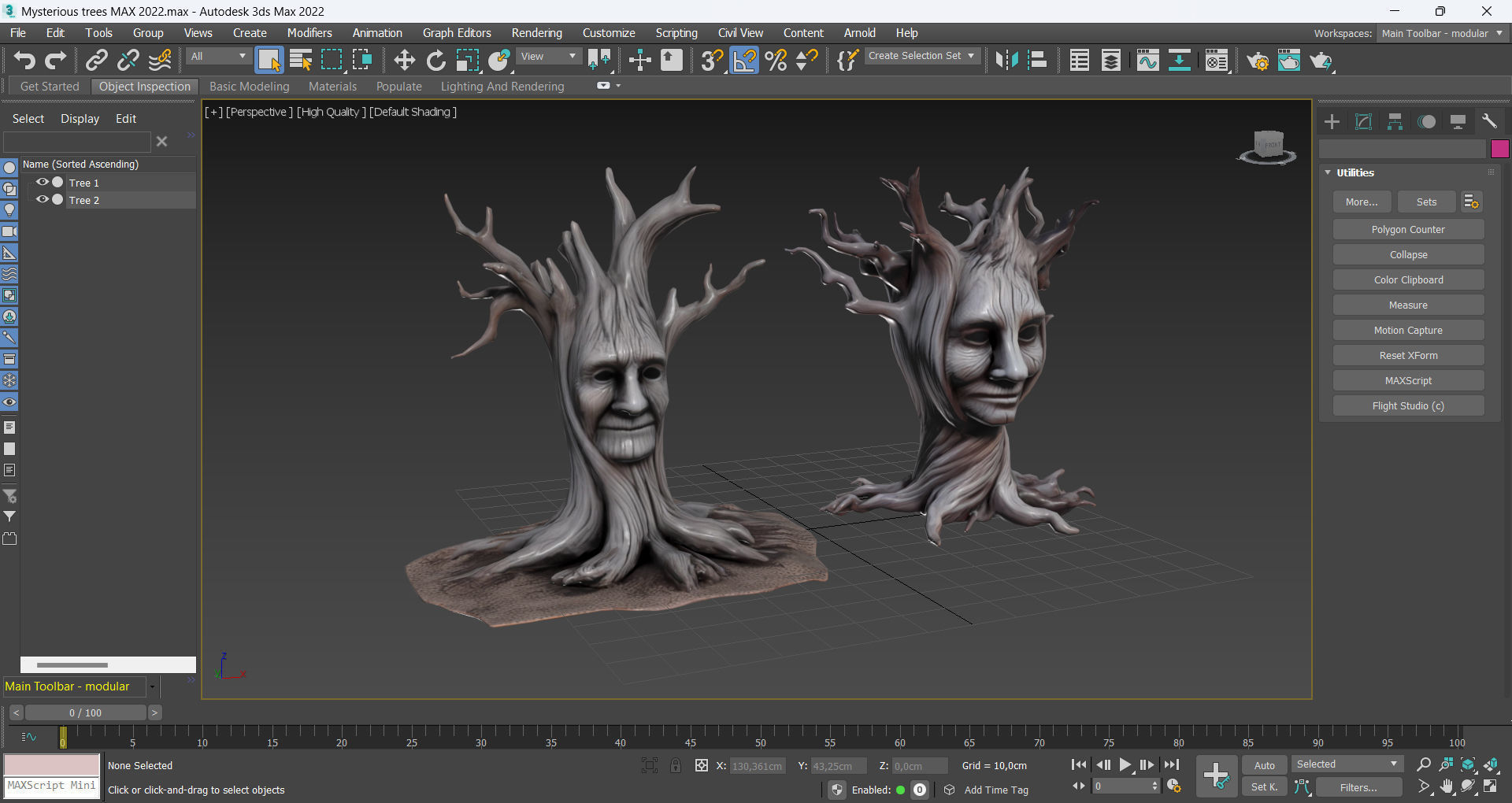 Mysterious trees Low-poly 3D model_9