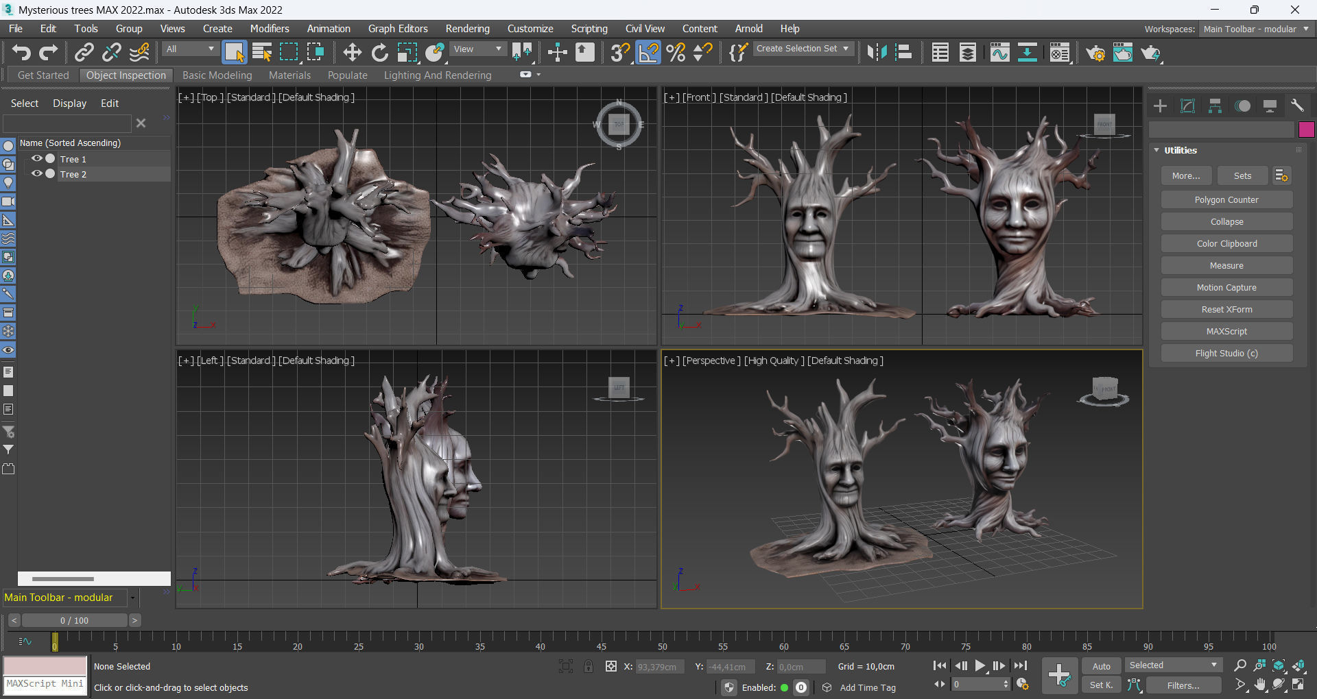 Mysterious trees Low-poly 3D model_8