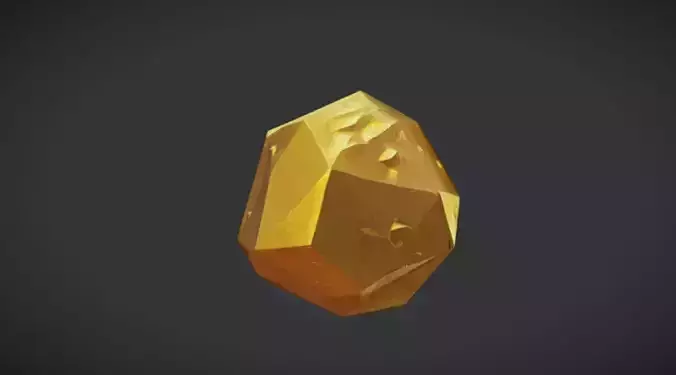 Gold Nugget low poly stylized