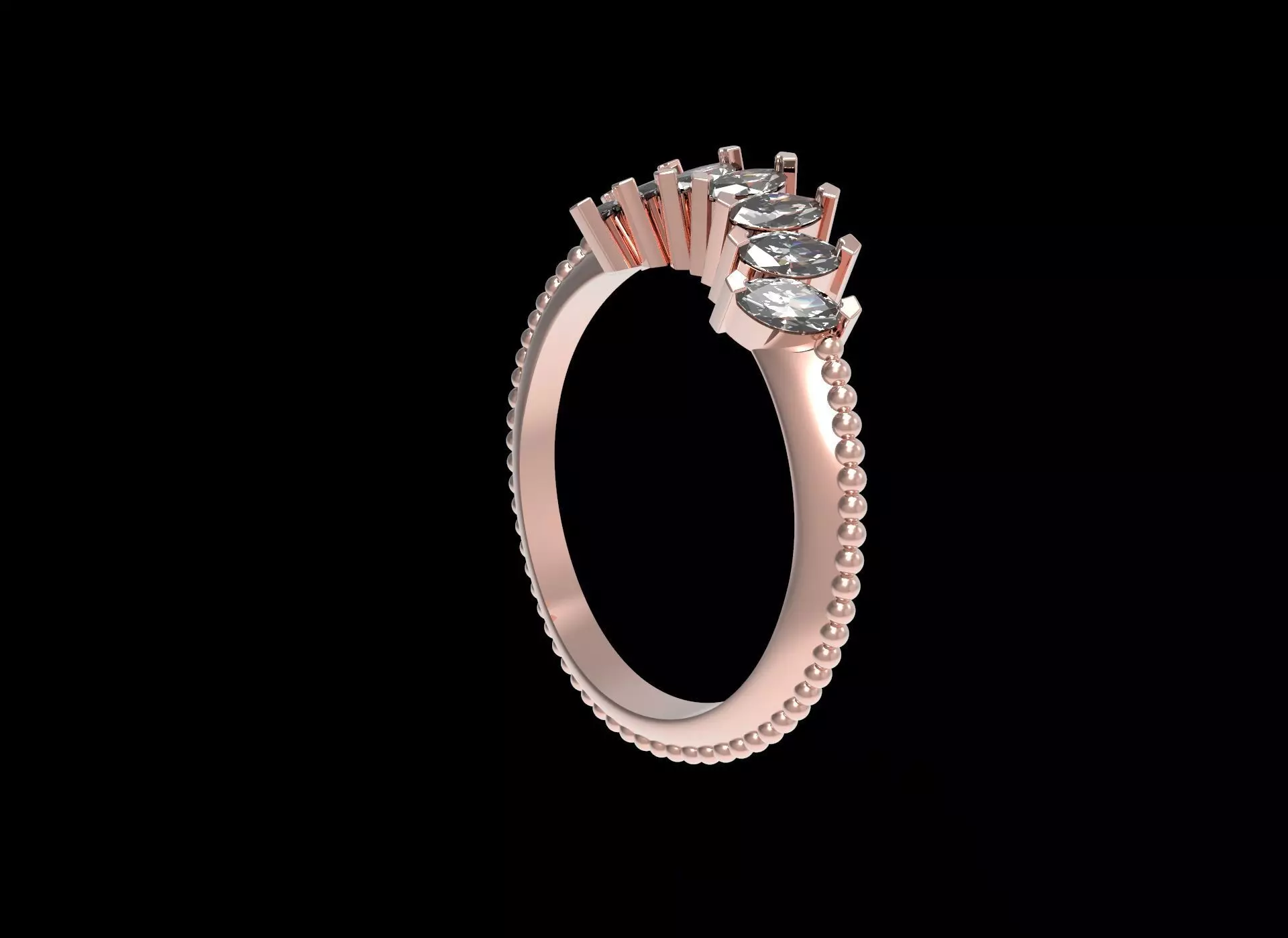 Stackable Diamond Marquise ring Free 3D print model
