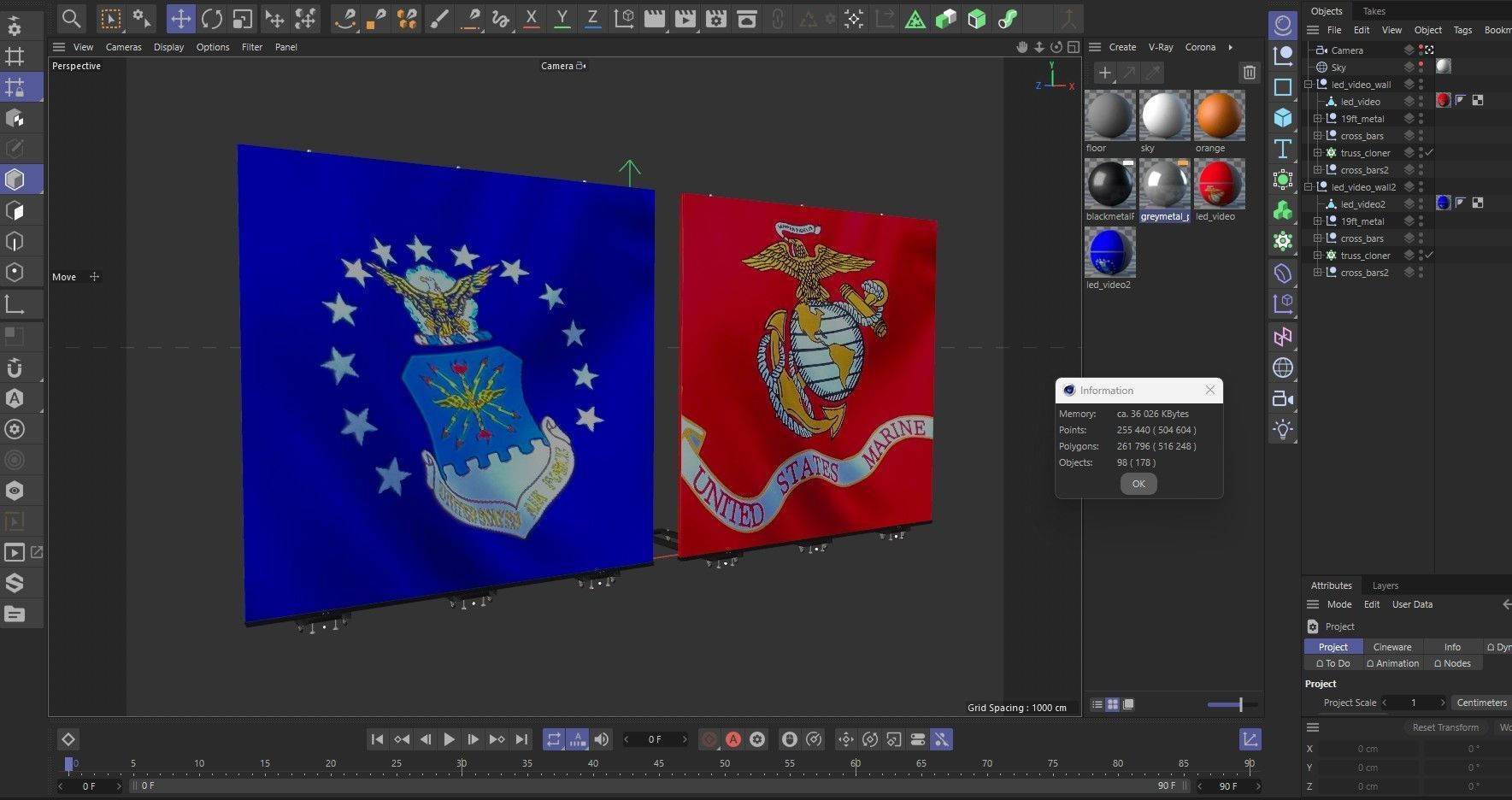 Led video display wall 3D model_17