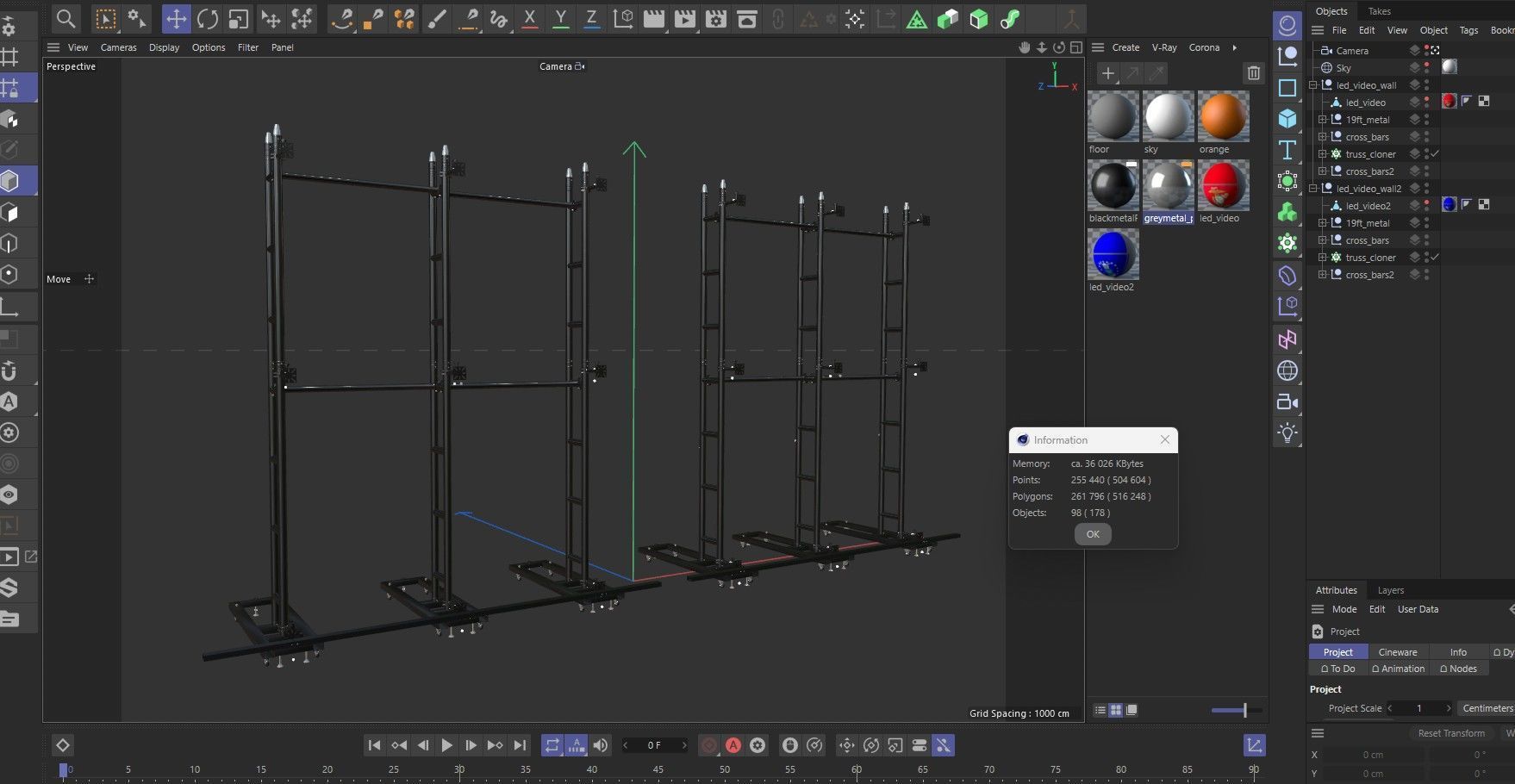 Led video display wall 3D model_18