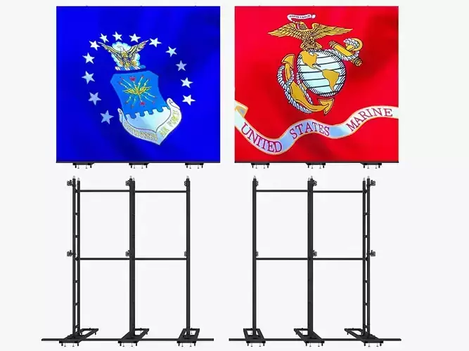 Led video display wall 3D model