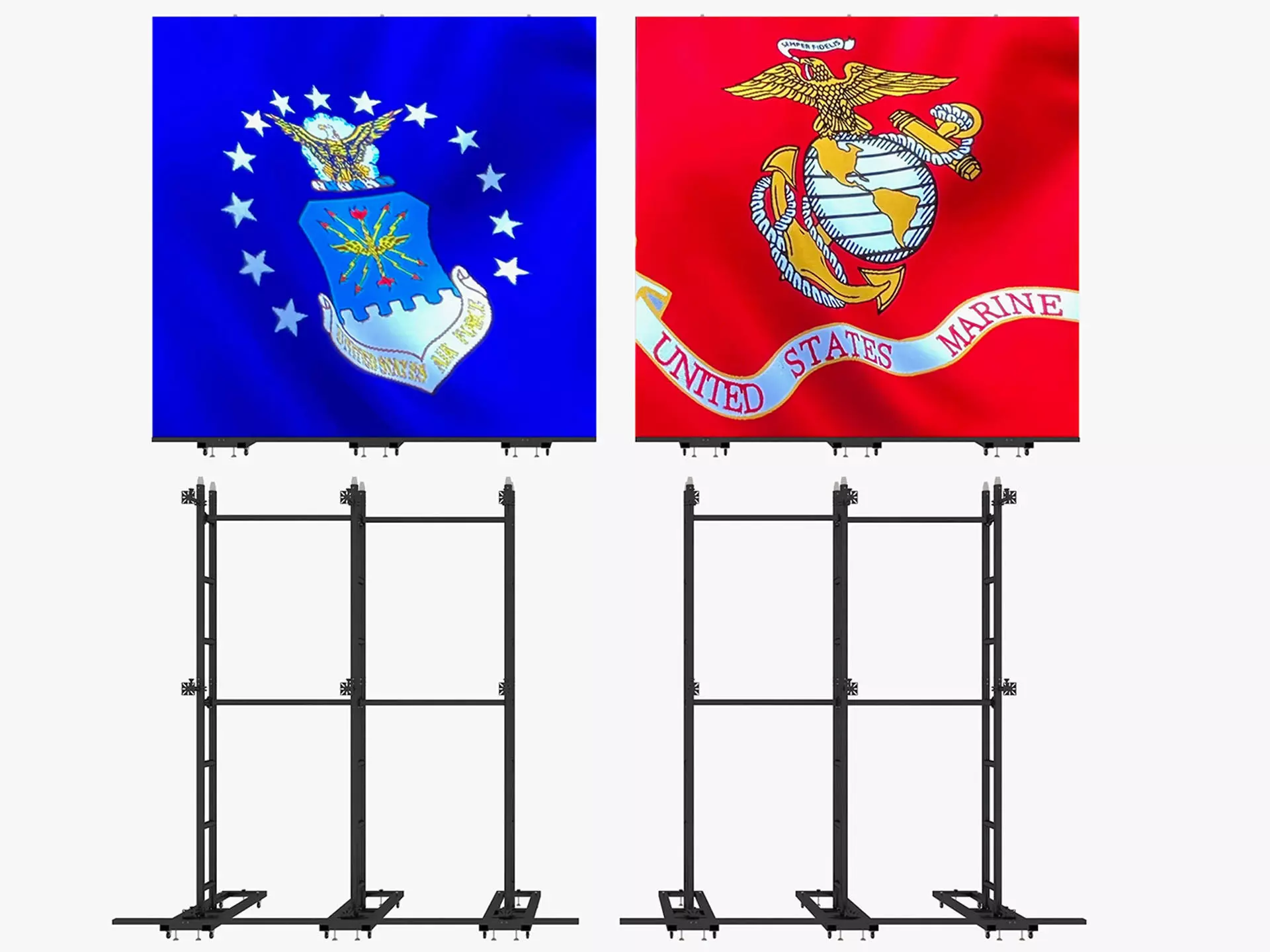 Led video display wall 3D model_0