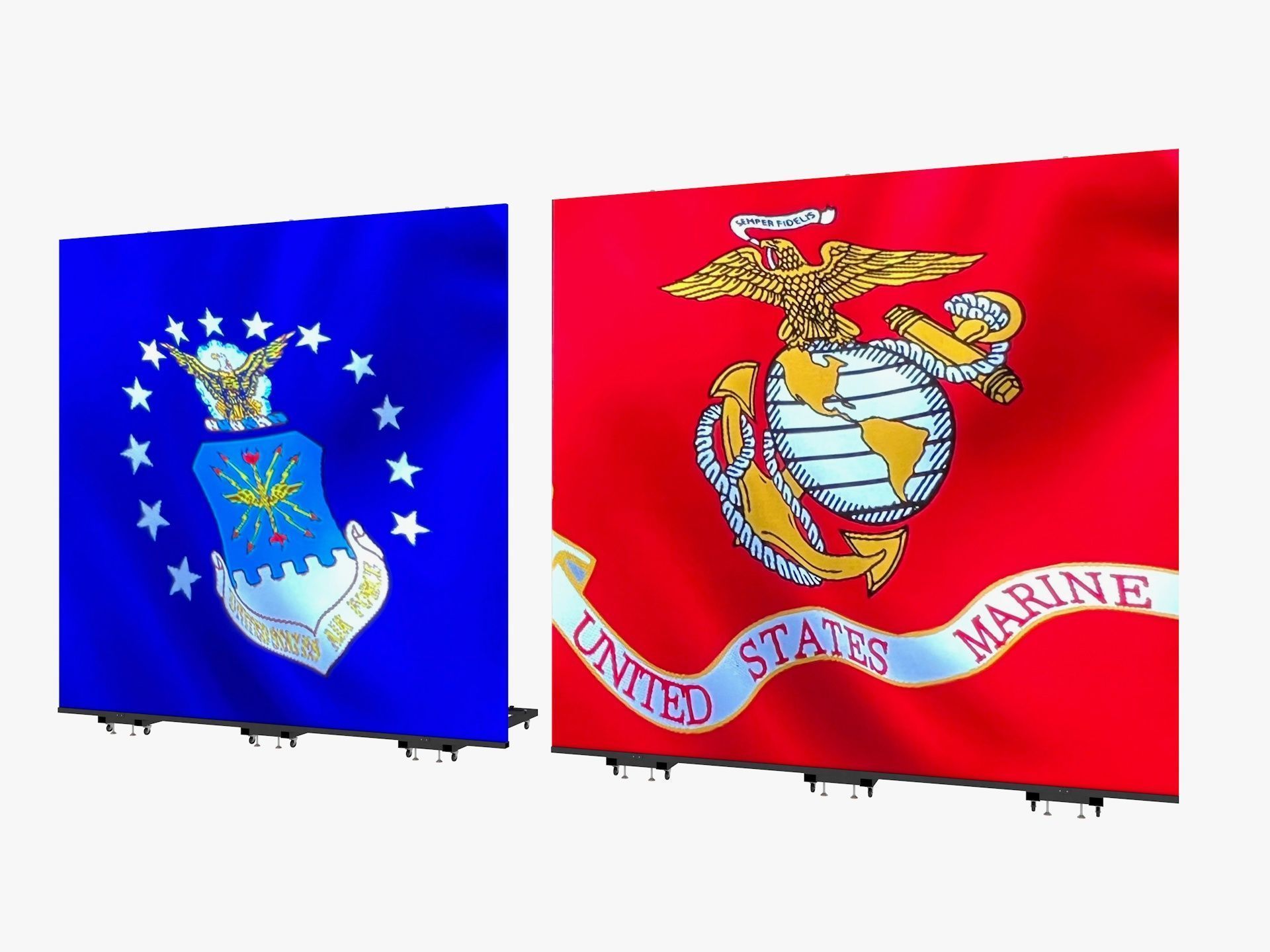 Led video display wall 3D model_1