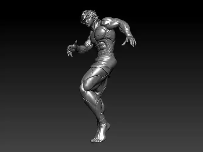 Full 3D Model of Baki the Grappler Sculpted in ZBrush   3D print model