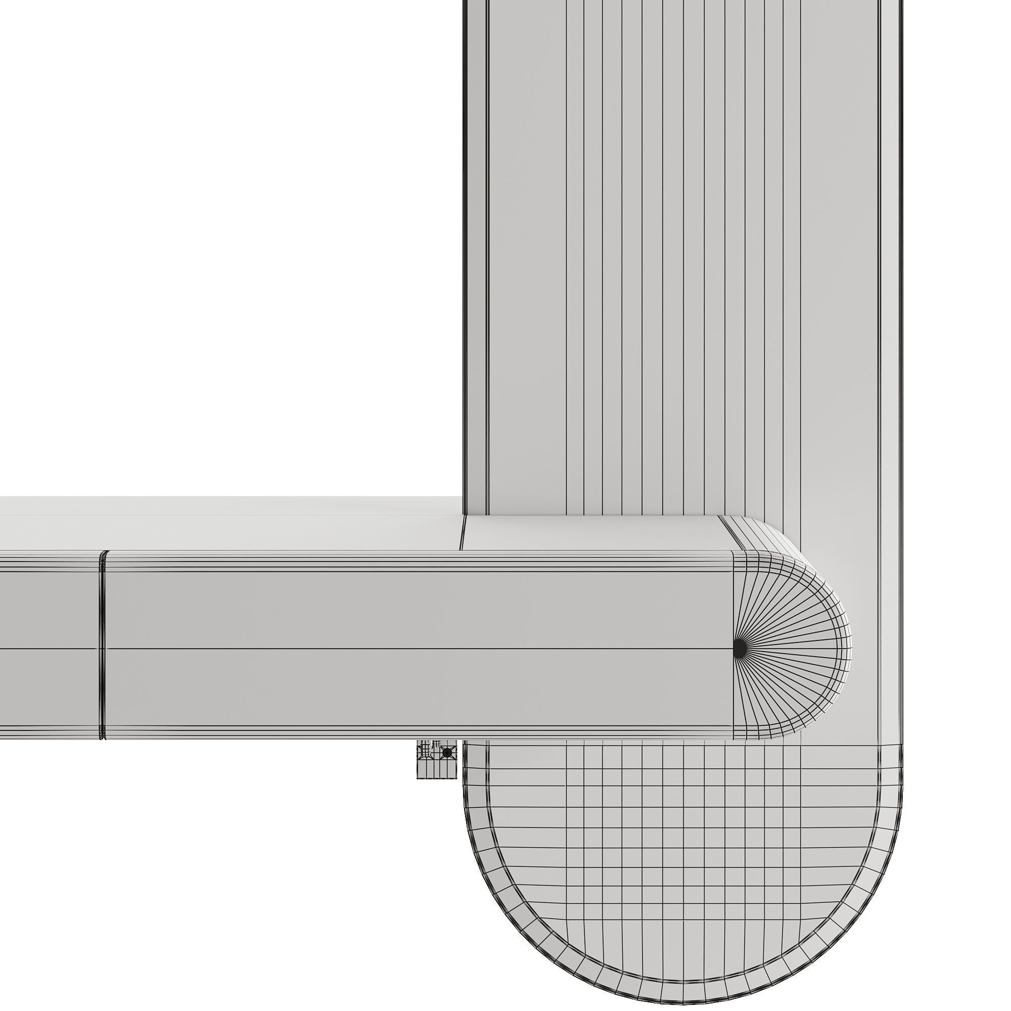 Modern Black Makeup Vanity Set Mirrored Dressing Table 3D model_5