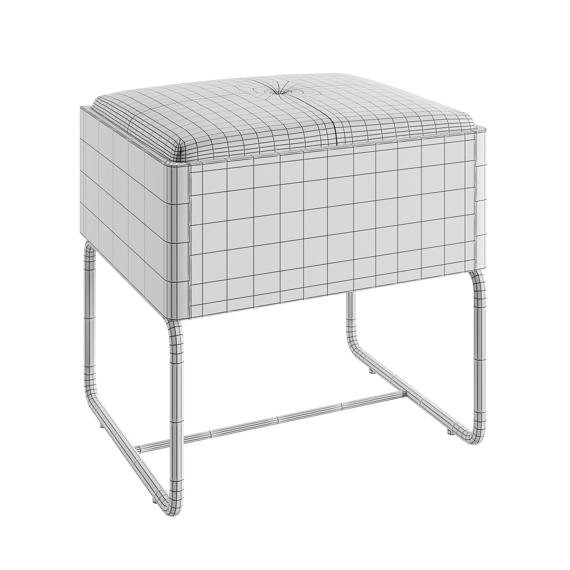 Modern Black Makeup Vanity Set Mirrored Dressing Table 3D model_7