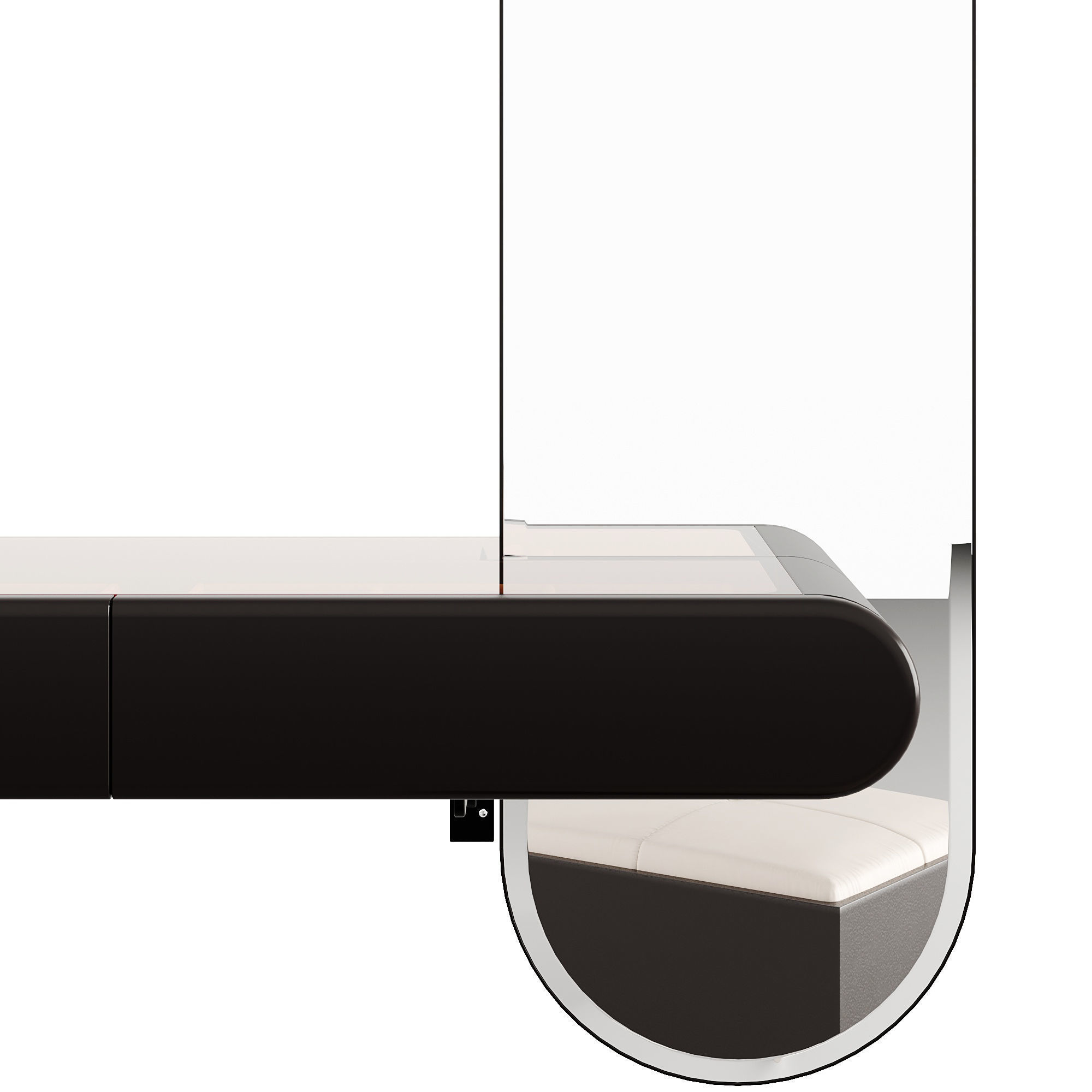 Modern Black Makeup Vanity Set Mirrored Dressing Table 3D model_4