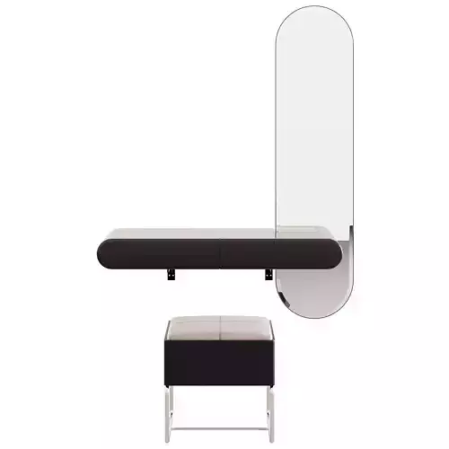 Modern Black Makeup Vanity Set Mirrored Dressing Table 