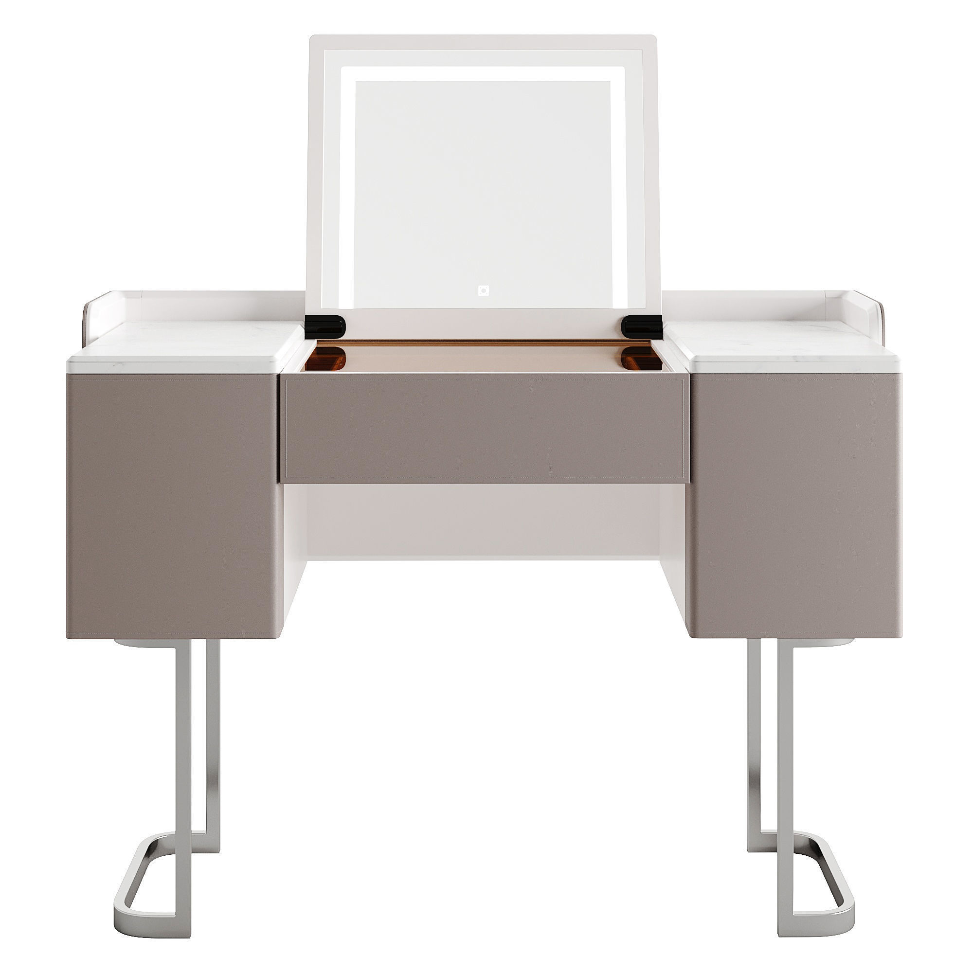 Makeup Vanity Set With Flip-up Mirror 3D model_2