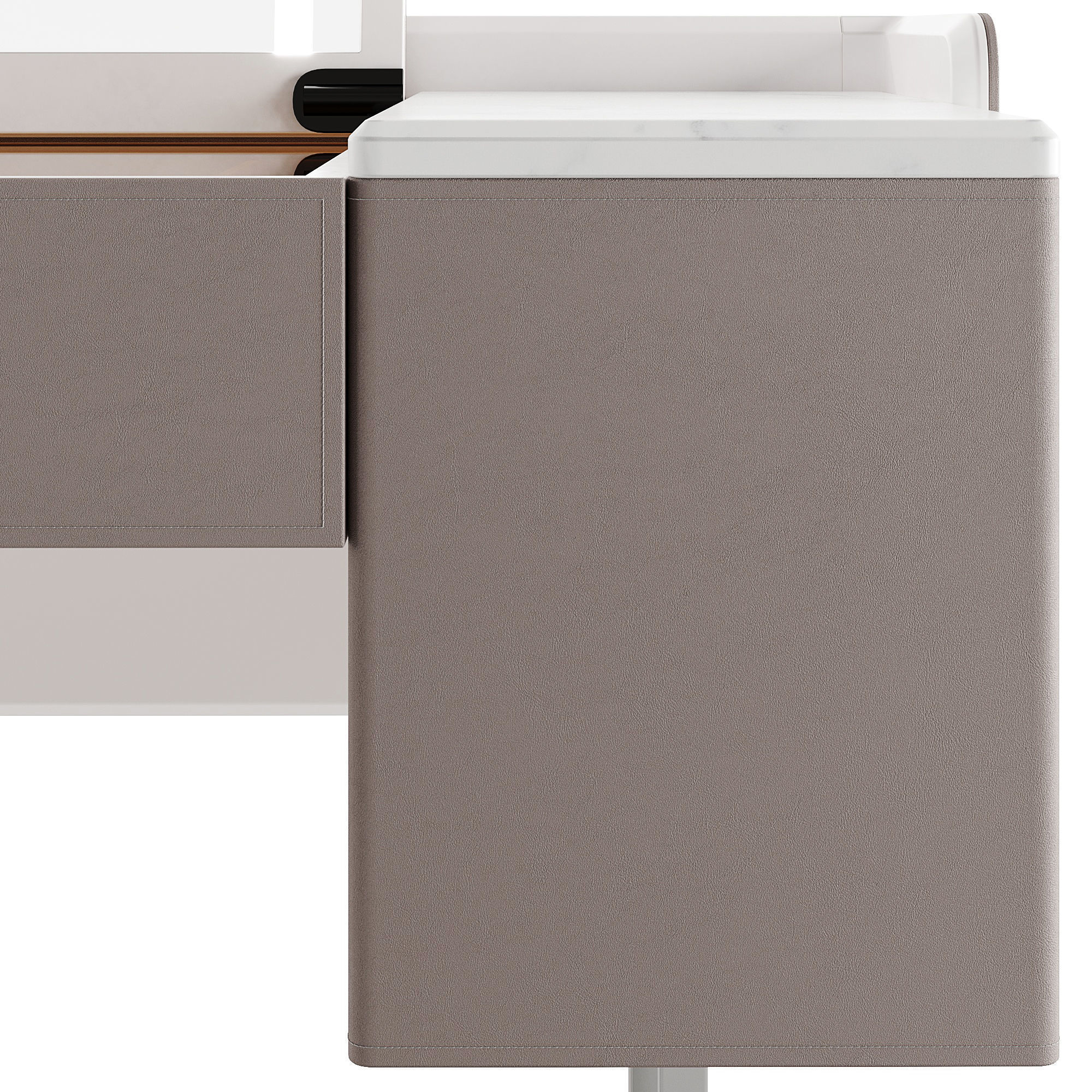 Makeup Vanity Set With Flip-up Mirror 3D model_6